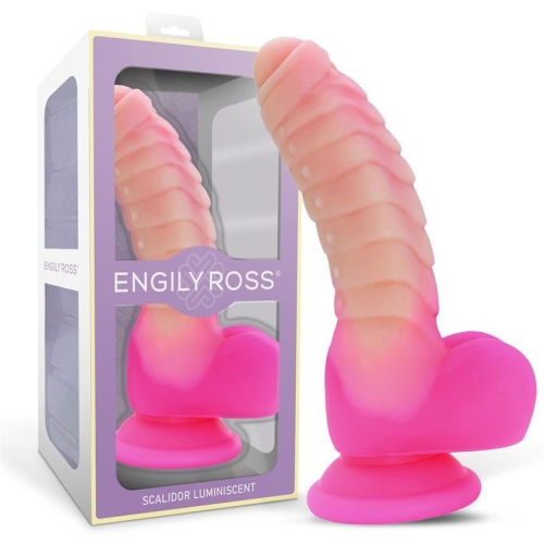 Фалоімітатор ребристий на присосці з яскравим дизайном рожевий Engily Ross Scalidor Luminiscent Unicorn Dildo - 1