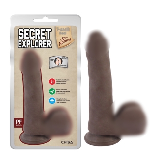 Фалоімітатор реалістичний на присосці коричневого кольору Chisa Secret Explorer