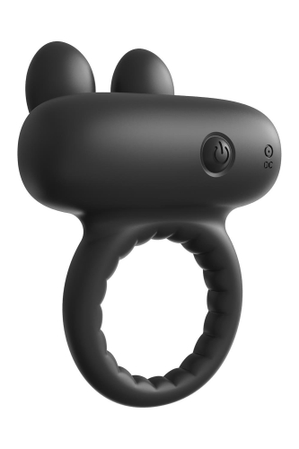 Эрекционное виброкольцо на член с ушками для клитора черное Dreamtoys Ramrod Rabbit - 5
