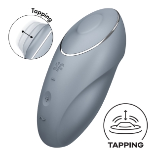 Кліторальний стимулятор синього кольору Satisfyer Tap &amp;amp; Climax 1