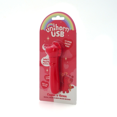 Віброкулька одноріжка для клітора червоного кольору Unihorn USB Bullet Cupid's Beau - 3