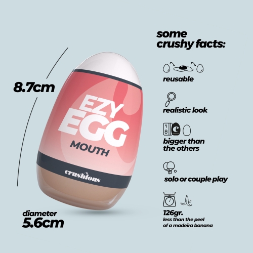 Мастурбатор у колбі яйце рот реалістичний тілесний CRUSHIOUS EZY EGG THE Mouth - 9