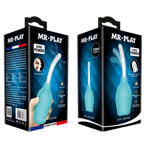 Анальный душ голубого цвета Lybaile Mr Play 310 мл - 10