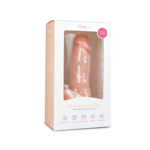 Фалоімітатор реалістичний бежевий з присоскою EasyToys Realistic Dildo 17,5 см - 4