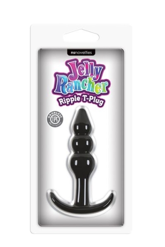 Анальный плаг с ручкой якорем чёрный JELLY RANCHER T-PLUG RIPPLE - 2