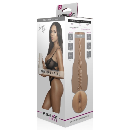 Мастурбатор в колбе анус реалистичный порноактрисы Autumn Falls бежевого цвета Fleshlight - 7