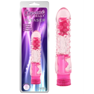 Вібратор реалістичний з пухирцями рожевого кольору Chisa Crystal Jelly
