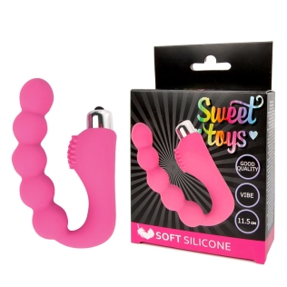 Вібратор для вагінальної і анальної стимуляції SWEET TOYS L 115 мм d 24 мм, Колір Рожевий