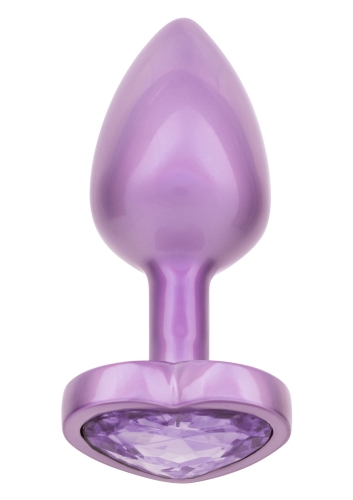 Анальная пробка с камушком в форме сердца фиолетовая California Exotic Novelties Diamond Heart Plug размер Small - 3