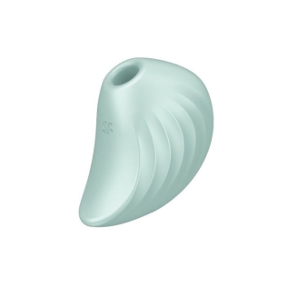 Вакуумный клиторальный мини стимулятор с вибрацией голубой Satisfyer Pearl Diver
