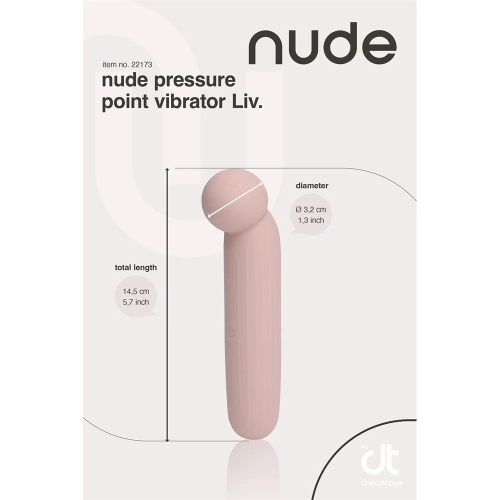Точечный Ванд вибратор в тревел формате розово-бежевый NUDE LIV - 5