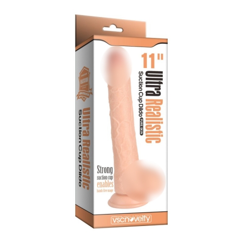 Фаллоимитатор реалистичный на присоске телесного цвета Vscnovelty Suction Cup длина 280 мм - 1