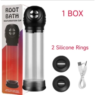 Вакуумная помпа для мужчин с регулировкой мощности Root Bath черная