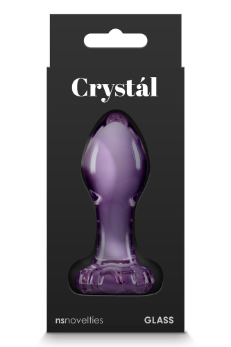Анальний скляний затор фіолетового кольору NS Novelties Crystal Flower - 3