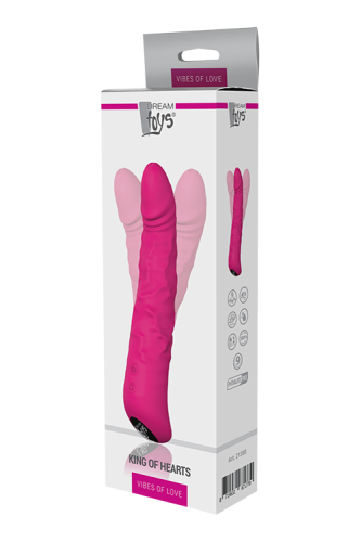 Вращающийся реалистичный вибромассажер розовый Dream toys KING OF HEARTS MAGENTA - 2