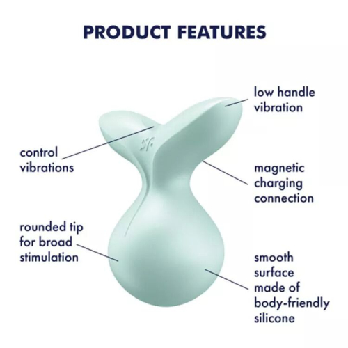 Вибратор для стимуляции клитора и сосков ментолового цвета Satisfyer Viva la Vulva 3 - 7