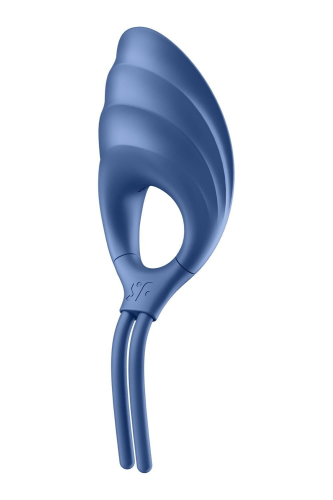 Эрекционное виброкольцо для пениса синего цвета Satisfyer Swordsman - 1