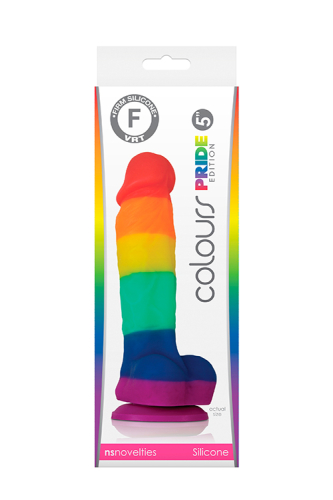 Фаллоимитатор реалистичный на присоске разноцветного цвета NS Novelties Colours pride edition - 2