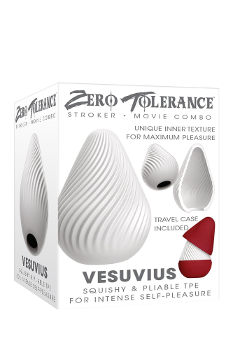 Мастурбатор яйцо белого цвета с красным футляром Zero Tolerance Vesuvius - 2