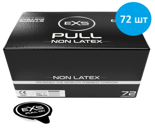 Без латексные ультратонкие презервативы EXS Pull Non-Latex Condom №72 72 штуки - 1