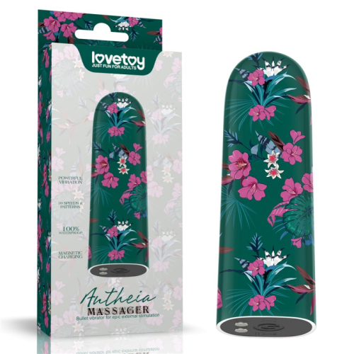 Компактный вибратор для клитора с принтом Lovetoy Rechargeable Antheia Massager - 1