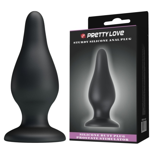 Анальная пробка на присоске силиконовая черная LYBAILE Sturdy Anal Plug - 1
