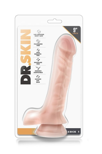Фалоімітатор реалістичний на присосці бежевий Blush Dr. Skin - 4