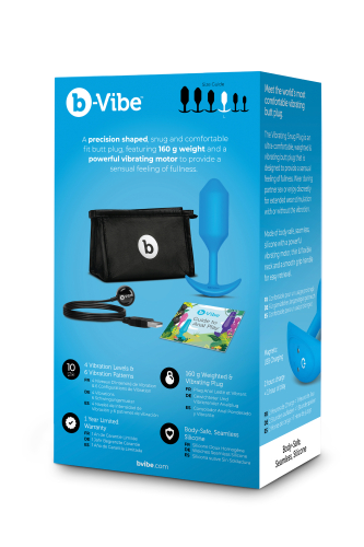 Анальна пробка з вібрацією b-Vibe для інтимних ігор розмір L синя - 7