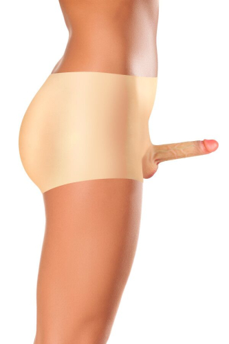 Страпон реалистичный полый мужской с трусами телесного цвета Real Body hollow and realistic размеры S/M - 3