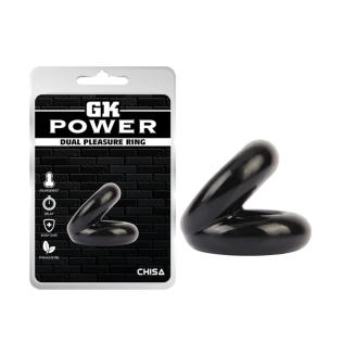 Двойное эрекционное кольцо на член черного цвета Chisa Dual Pleasure Ring