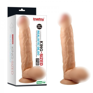 Великий фалоімітатор 23/5 см на присоску з вінками Lovetoy Legendary King-sized тілесний