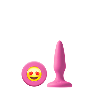 Анальний силіконовий затор рожевого кольору із заглушкою смайликом NS Novelties Mojis ily