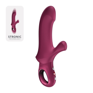 Пульсатор для точки G с отростком для клитора бордового цвета Fun Factory Bi Stronic Curve