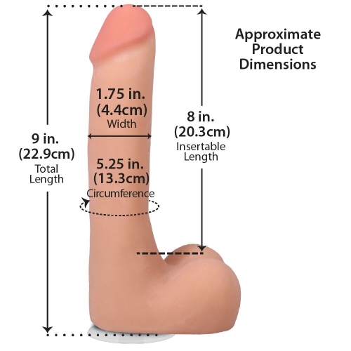 Фаллоимитатор реалистичный на съемной присоске телесный Doc Johnson The Realistic Cock ULTRASKYN - 9 Inch with Balls Vanilla - 5