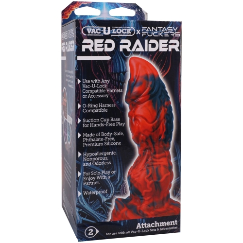 Фэнтезийный фаллоимитатор на присоске красный Doc Johnson Vac-U-Lock x Fantasy Fuckers Red Raider - 5