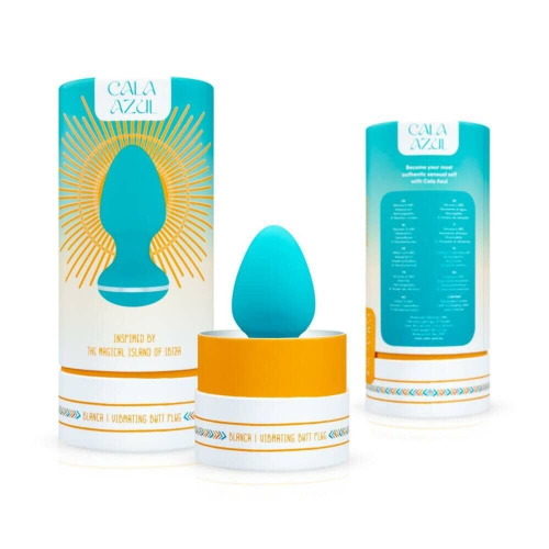 Анальная вибропробка Cala Azul Blanca Vibrating голубая - 9