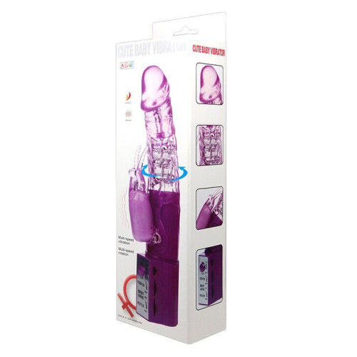 Вібратор з кліторальним відростком рожевий Lybaile Cute baby vibrator - 8