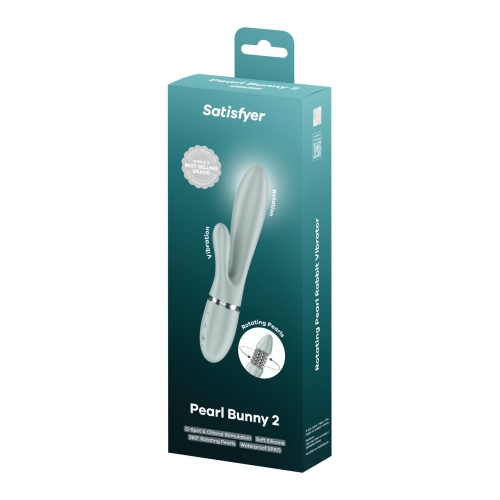 Вібратор-кролик із перловим масажем сіро-зелений Satisfyer Pearl Bunny 2 Greygreen - 8