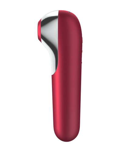 Смарт вибратор и вакуумный стимулятор для клитора 2 в 1 Satisfyer Dual Love бордовый - 3
