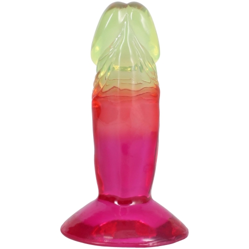 Фалоімітатор реалістичний на присосці райдужний Doc Johnson Crystal Jellies - 4.5 - 4