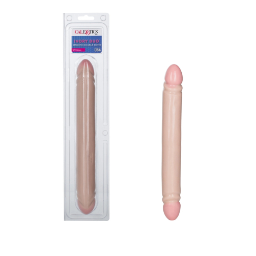 Двосторонній фалоімітатор реалістичний тілесного кольору California exotic novelties Smooth Double Dong Blackjack - 7