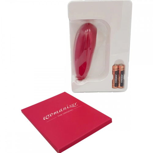 Вакуумний кліторальний стимулятор червоного кольору WOMANIZER Mini Wine - 11