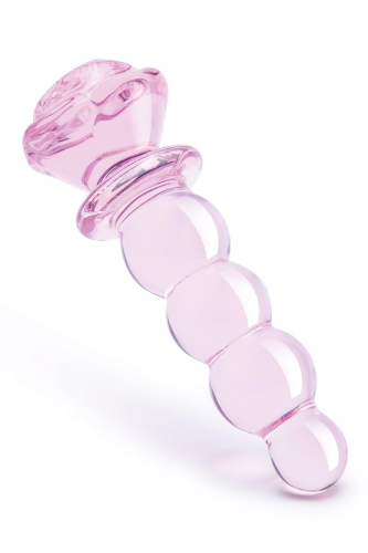 Фаллоимитатор елочка в форме бутона розы из стекла розового цвета Dream Toys Glaze Glass - 1