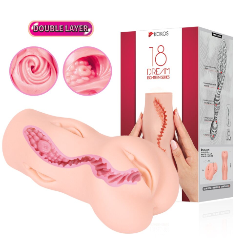 Мастурбатор двухслойный вагина телесного цвета Kokos Dream Double Layer - 6