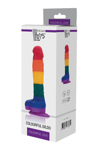 Райдужний фалоімітатор реалістичний на присоску COLOURFUL LOVE DILDO - 2
