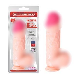 Фаллоимитатор на присоске с розовой головкой Joe Carter 8.9 Dildo