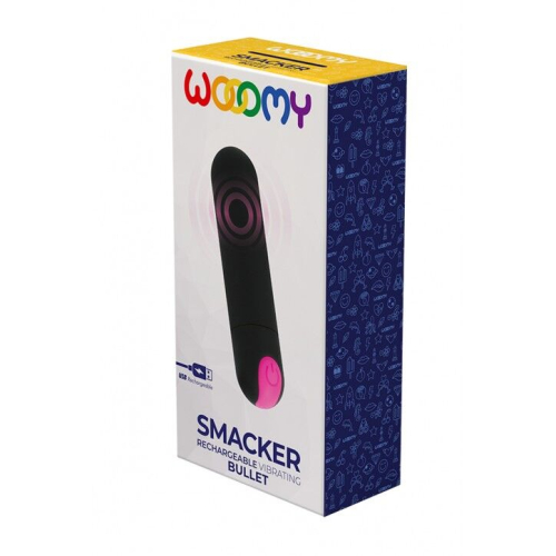 Віброкуль для стимуляції клітора чорного кольору Wooomy Smacker - 2