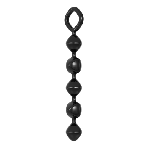Анальні намисто каменеподібної форми чорні Meleon Magic Cube Anal Beads - 3