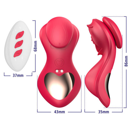 Вібротрусики для клітора з пультом керування червоного кольору Erospace Sweet Play Panty Vibrator With Remote Control - 10