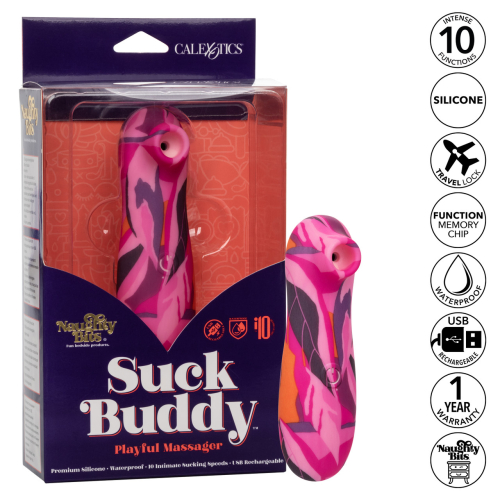 Вакуумный клиторальный стимулятор розового цвета California еxotic novelties Naughty Bits Suck Buddy - 1